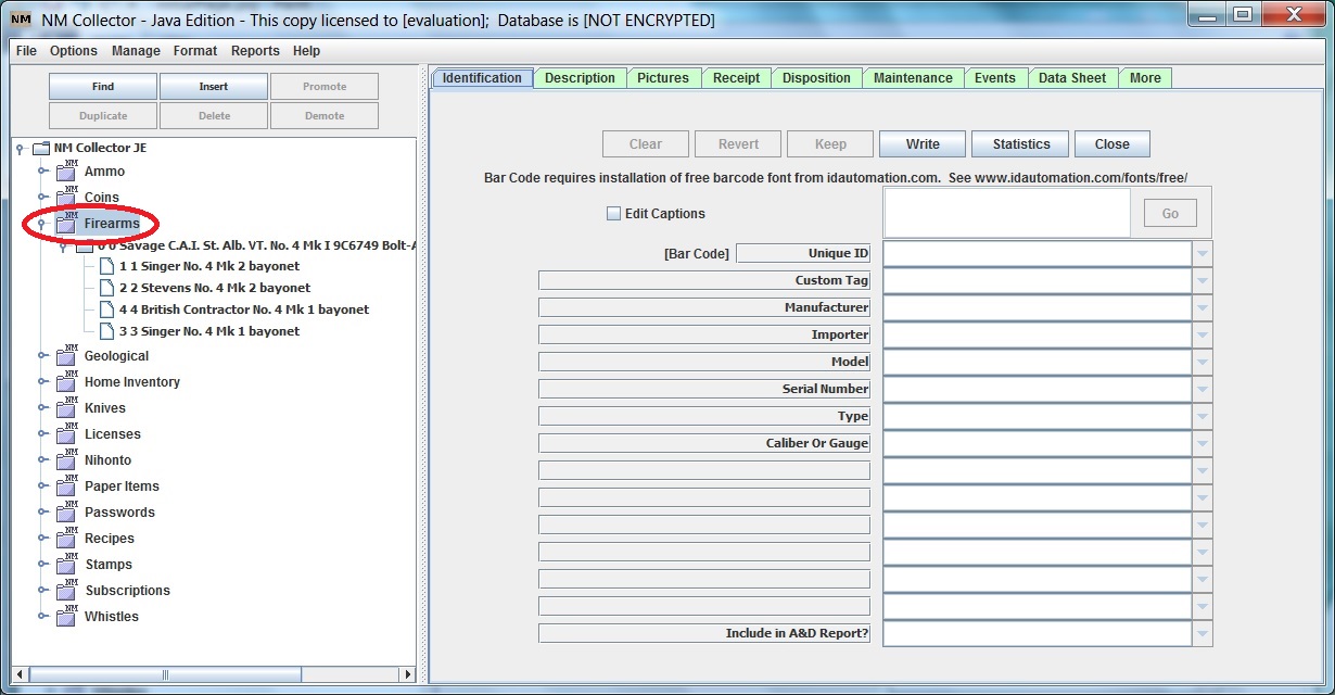 Enter Data select collection type
