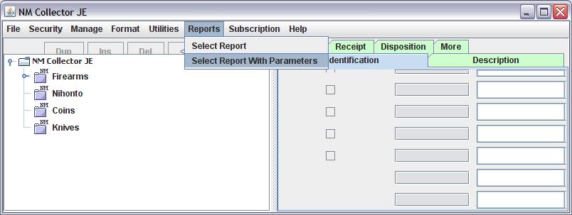 select report with params
