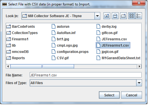 select JEFirearms1.csvr