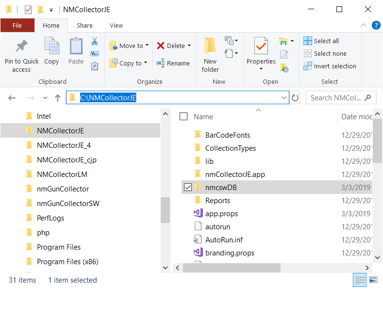 old nmcswDB folder location