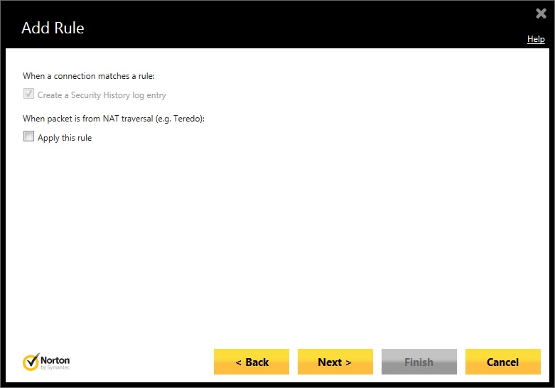 Norton Firewall Select Log