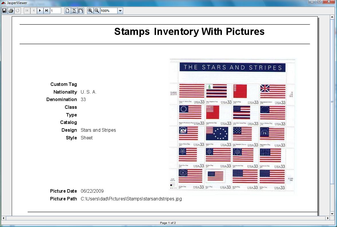 Stamps Inventory Report