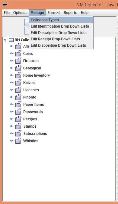 Select Manage Collection Types