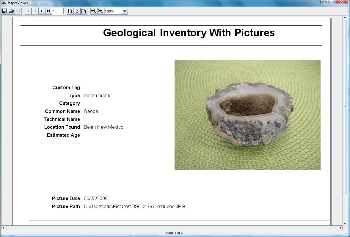 Sample Report With Pictures